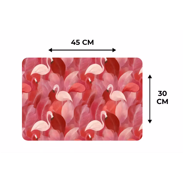 Flamingo - Botanisch - Elegant - Roze - Rood Placemat vinyl groot 368 -specs