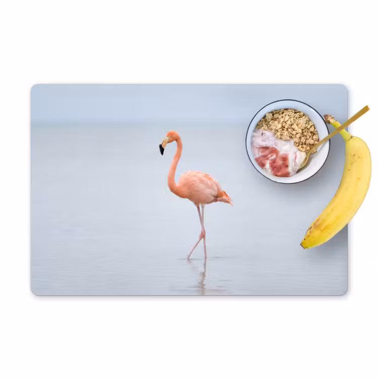 Flamingo - Zee - Roze Placemat vinyl groot -zzzproduct_Kitchenyeah-website