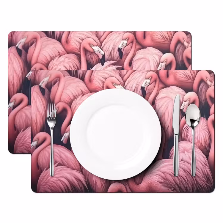 Flamingo - Roze - Dieren Placemat vinyl groot -zzsfeer2_Kitchenyeah-website