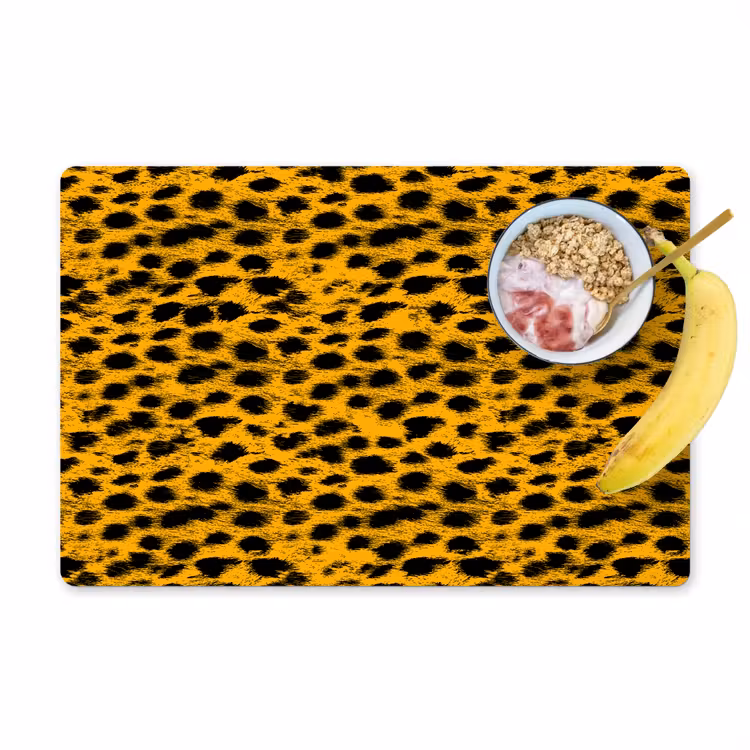 Vlekken - Oranje - Luipaard Placemat vinyl groot 368 -zzzproduct_Kitchenyeah-website