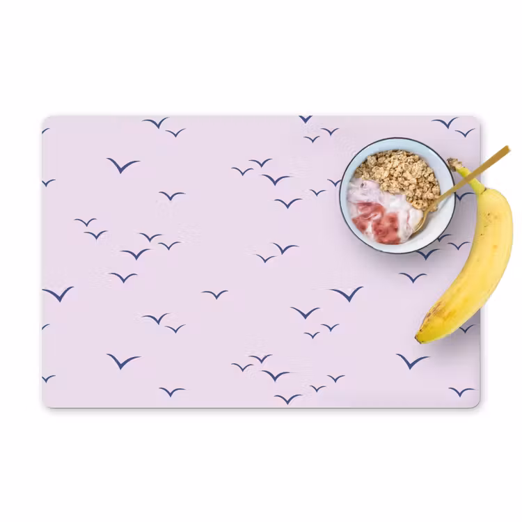 Lila - Vogels - Blauw Placemat vinyl groot 368 -zzzproduct_Kitchenyeah-website