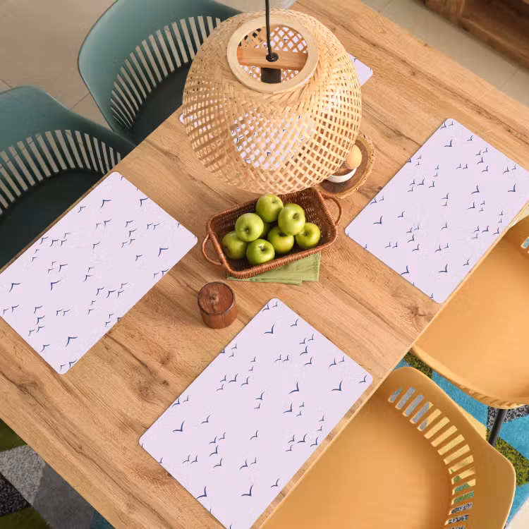 Lila - Vogels - Blauw Placemat vinyl groot 368 -zzsfeer5_Kitchenyeah-website