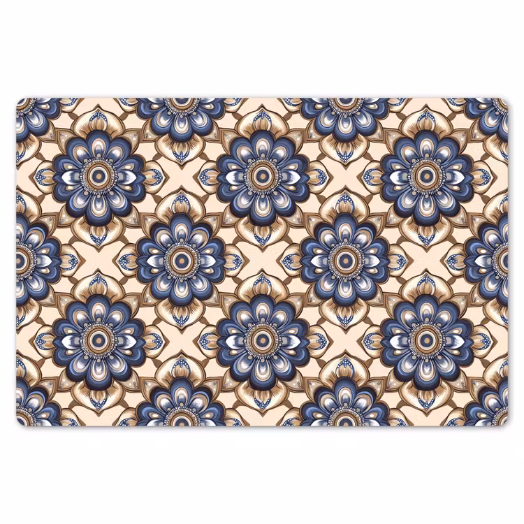 Floraal - Ornament - Blauw Placemat vinyl groot 368 -zzsfeer1_Kitchenyeah-website