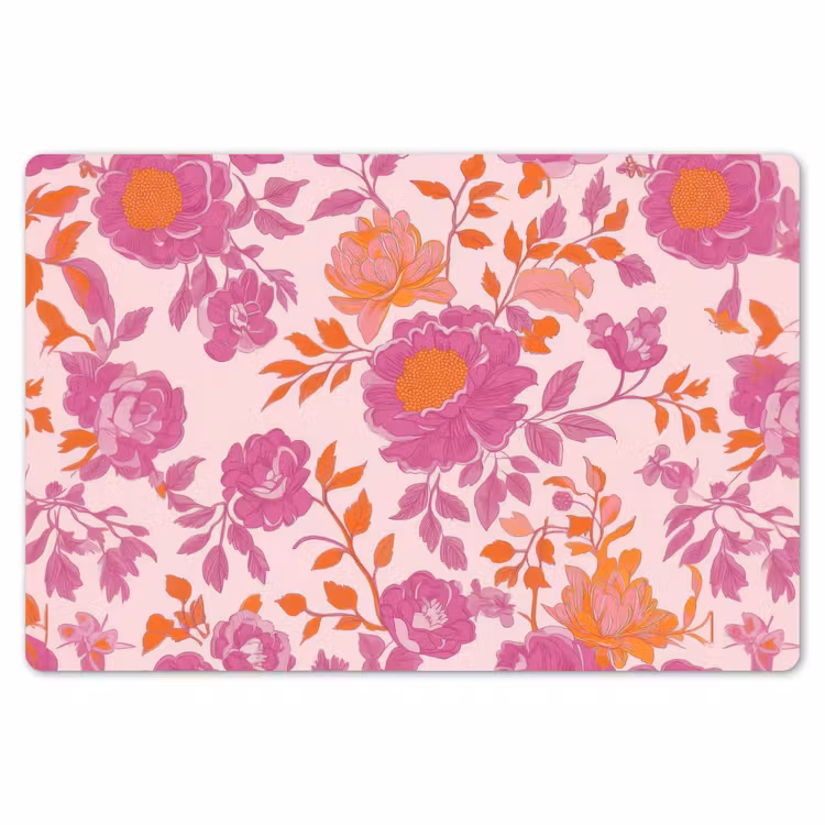 Bloemenpatroon - Roze - Oranje - Bloemen Placemat vinyl groot -zzsfeer1_Kitchenyeah-website