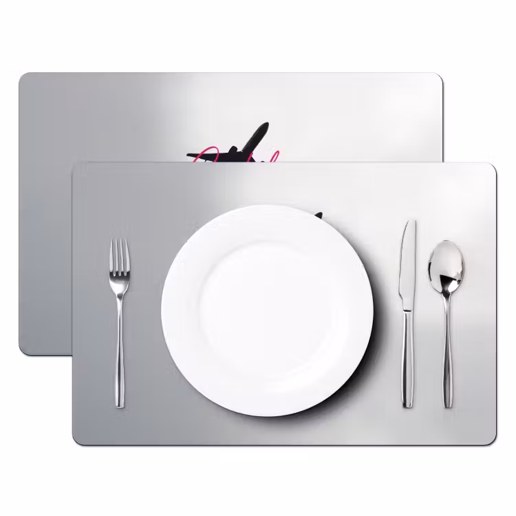 Catch flights not feelings - Vliegtuig - Roze Placemat vinyl groot -zzsfeer2_Kitchenyeah-website