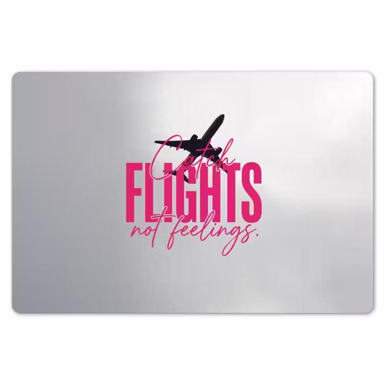 Catch flights not feelings - Vliegtuig - Roze Placemat vinyl groot -zzsfeer1_Kitchenyeah-website