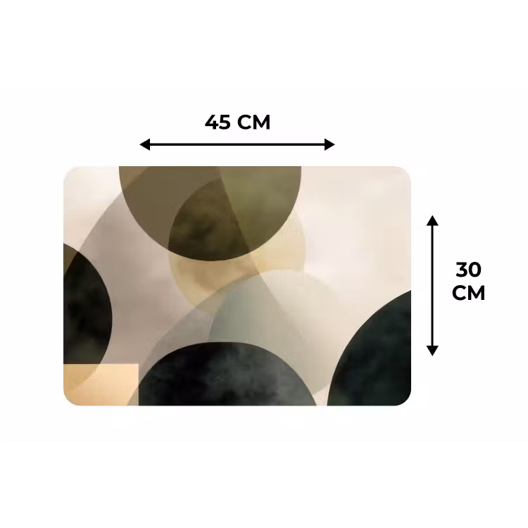 Vlakken - Abstract - Beige - Cirkels Placemat vinyl groot -specs