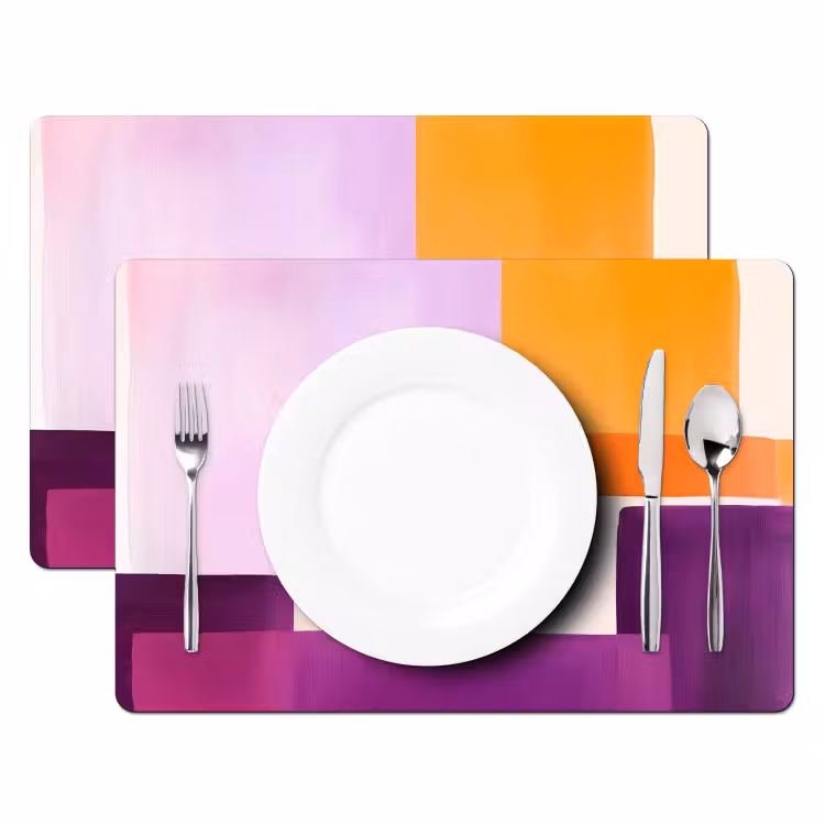 Vlakken - Abstract - Rechthoekig - Oranje Placemat vinyl groot -zzsfeer2_Kitchenyeah-website