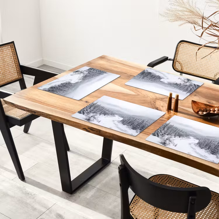 Rivier - Bevroren - Landschap - Winter Placemat vinyl groot -zzsfeer4_Kitchenyeah-website
