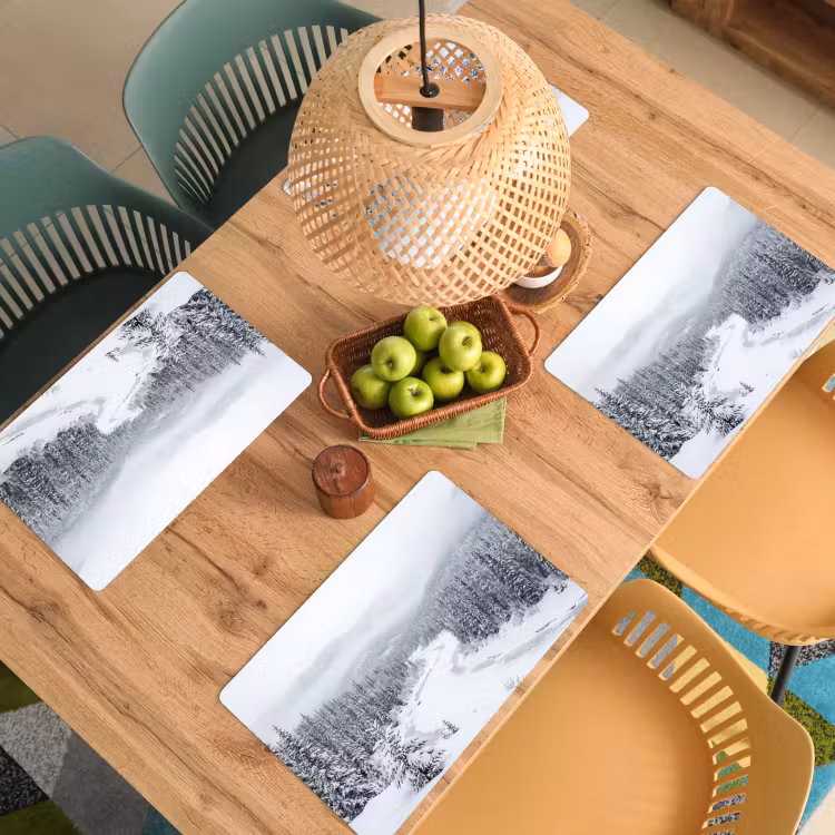 Rivier - Bevroren - Landschap - Winter Placemat vinyl groot -zzsfeer5_Kitchenyeah-website
