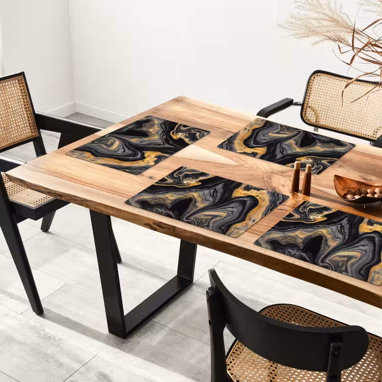 Versmelting van Zwart en Goud Placemat vinyl groot -zzsfeer4_Kitchenyeah-website