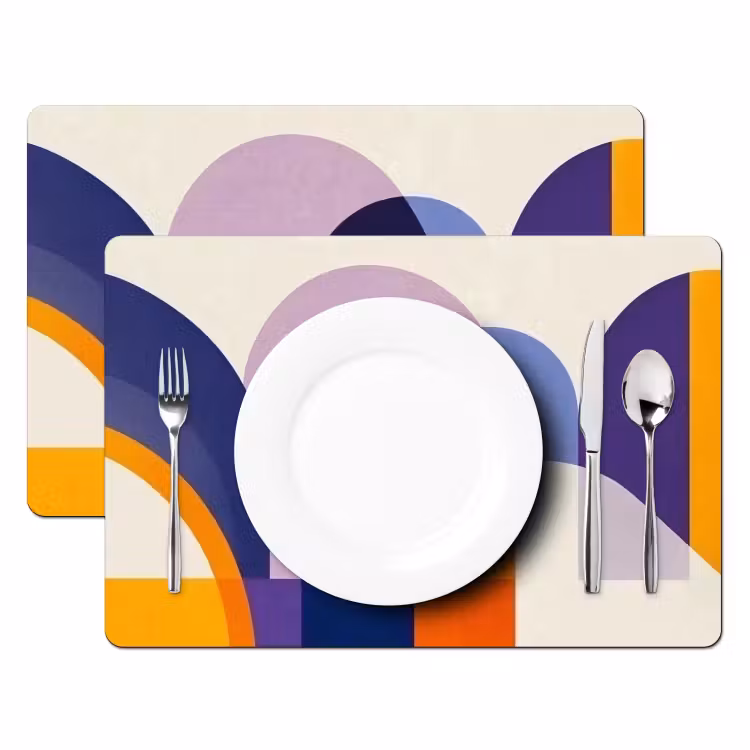 Vormen - Abstract - Grafisch - Oranje Placemat vinyl groot -zzsfeer2_Kitchenyeah-website