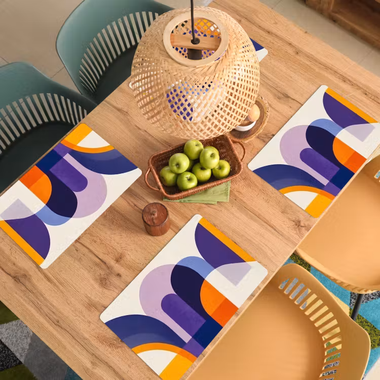 Vormen - Abstract - Grafisch - Oranje Placemat vinyl groot -zzsfeer5_Kitchenyeah-website