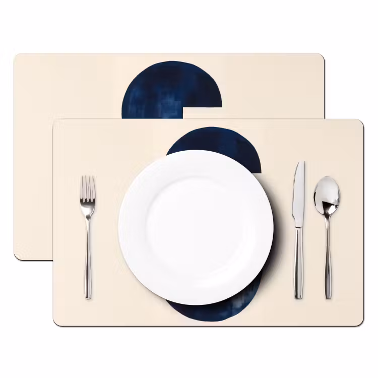 Vormen - Blauw - Abstract Placemat vinyl groot -zzsfeer2_Kitchenyeah-website