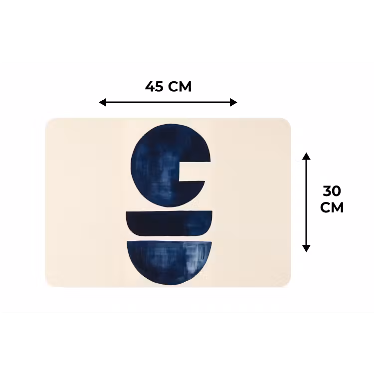 Vormen - Blauw - Abstract Placemat vinyl groot -specs