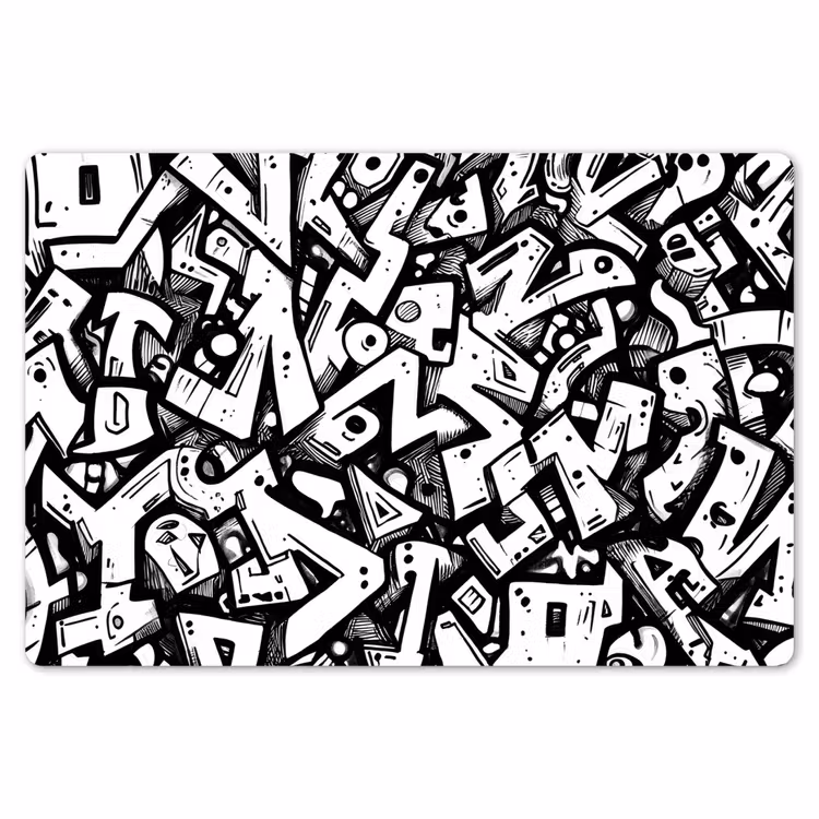 Vormen - Letters - Graffiti - Zwart Placemat vinyl groot -zzsfeer1_Kitchenyeah-website