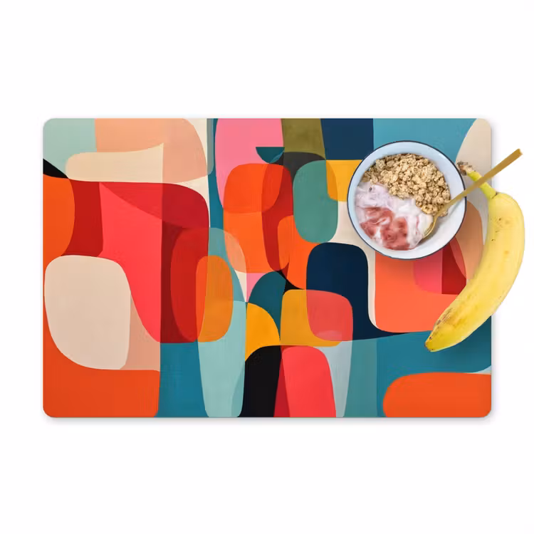 Vormen - Kleurrijk - Abstract - Vlakken Placemat vinyl groot -zzzproduct_Kitchenyeah-website