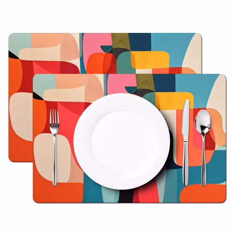 Vormen - Kleurrijk - Abstract - Vlakken Placemat vinyl groot -zzsfeer2_Kitchenyeah-website
