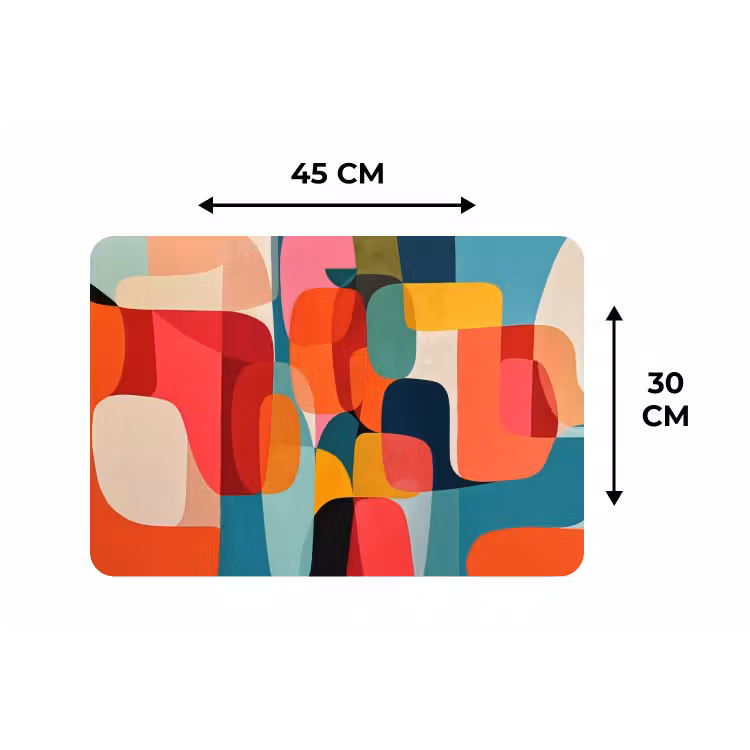 Vormen - Kleurrijk - Abstract - Vlakken Placemat vinyl groot -specs