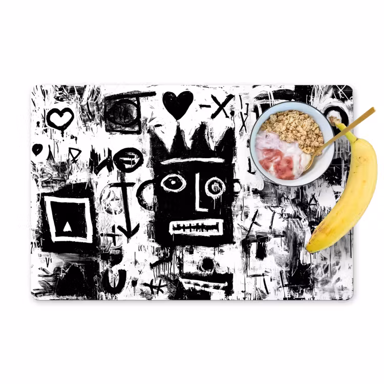 Vormen - Gezocht - Zwart - Abstract Placemat vinyl groot -zzzproduct_Kitchenyeah-website