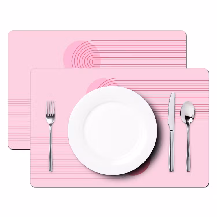 Vormen - Lijnen - Minimalistisch - Roze Placemat vinyl groot -zzsfeer2_Kitchenyeah-website