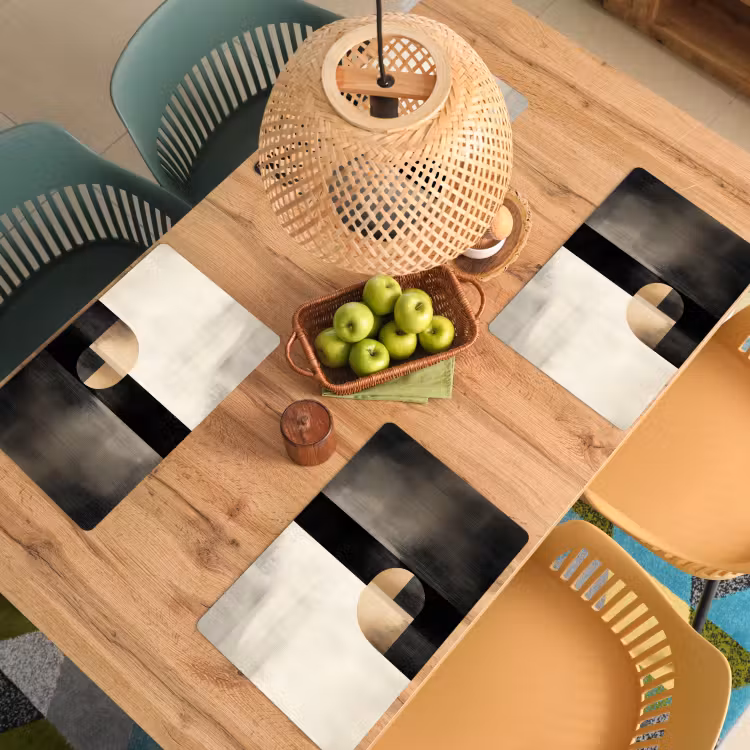 Vormen - Modern - Zwart Placemat vinyl groot -zzsfeer5_Kitchenyeah-website