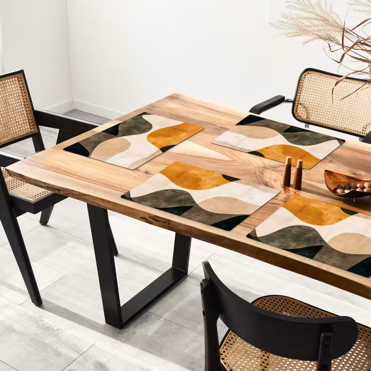 Vormen - Okergeel - Abstract Placemat vinyl groot -zzsfeer4_Kitchenyeah-website