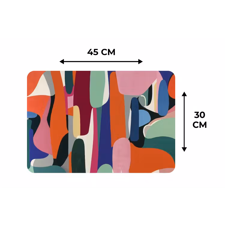 Vormen - Ritmisch - Kleuren - Abstract Placemat vinyl groot -specs