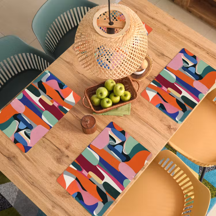 Vormen - Ritmisch - Kleuren - Abstract Placemat vinyl groot -zzsfeer5_Kitchenyeah-website