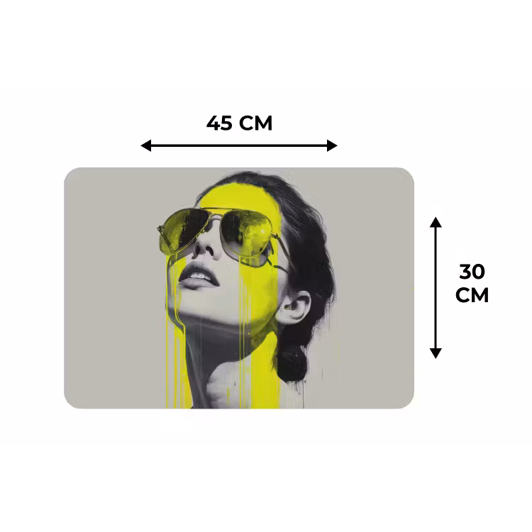 Vrouw - Bril - Verf Placemat vinyl groot -specs