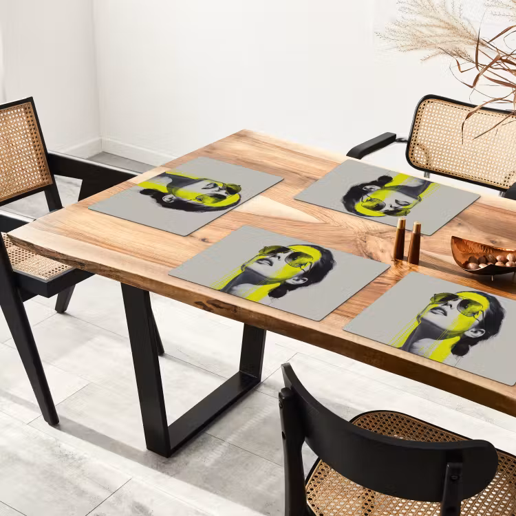 Vrouw - Bril - Verf Placemat vinyl groot -zzsfeer4_Kitchenyeah-website