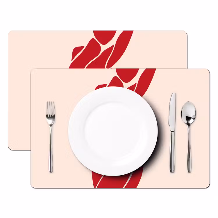 Vrouw - Figuur - Abstract - Modern - Rood Placemat vinyl groot -zzsfeer2_Kitchenyeah-website