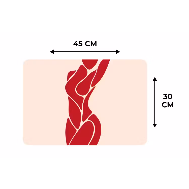 Vrouw - Figuur - Abstract - Modern - Rood Placemat vinyl groot -specs