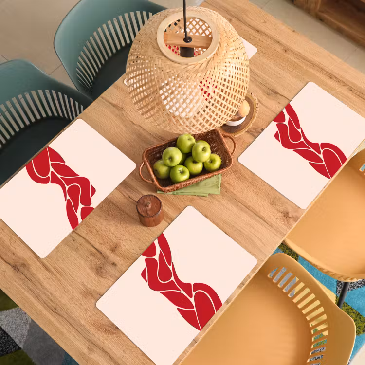 Vrouw - Figuur - Abstract - Modern - Rood Placemat vinyl groot -zzsfeer5_Kitchenyeah-website