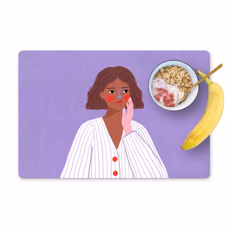Vrouw - Gezicht - Mensen - Abstract - Kleurrijk Placemat vinyl groot -zzzproduct_Kitchenyeah-website