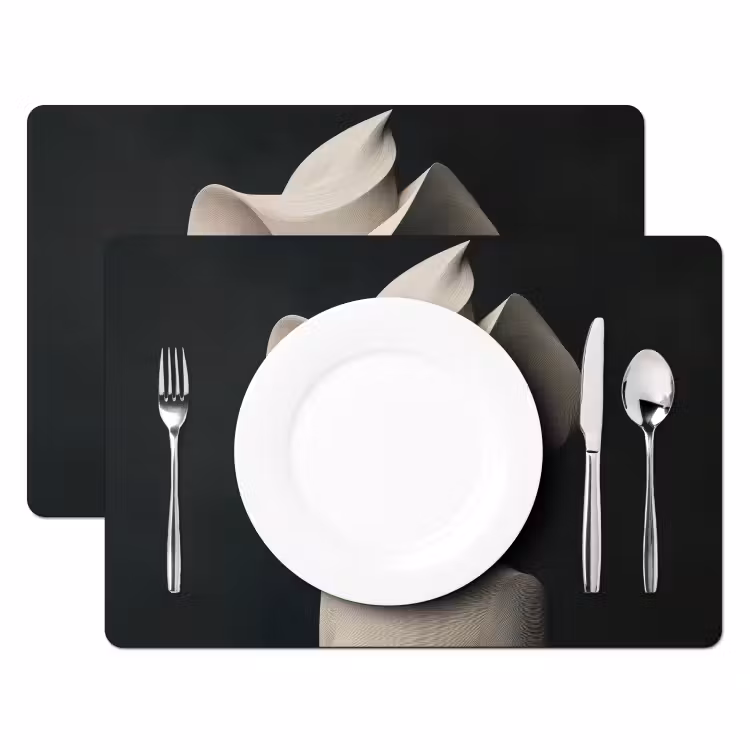 Vrouw - Golvende - Hoed Placemat vinyl groot -zzsfeer2_Kitchenyeah-website
