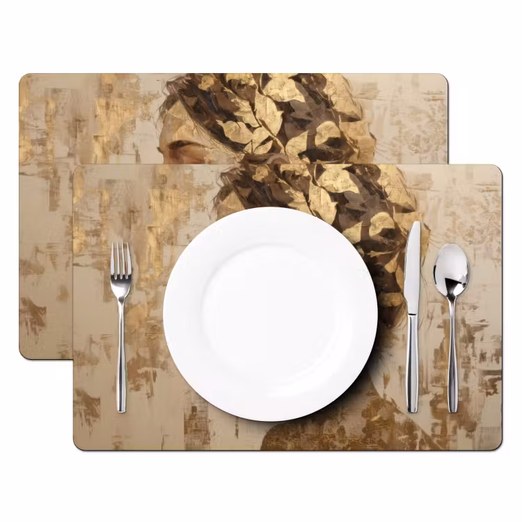 Vrouw - Goud - Abstract - Textuur Placemat vinyl groot -zzsfeer2_Kitchenyeah-website