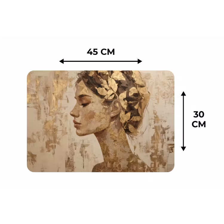 Vrouw - Goud - Abstract - Textuur Placemat vinyl groot -specs