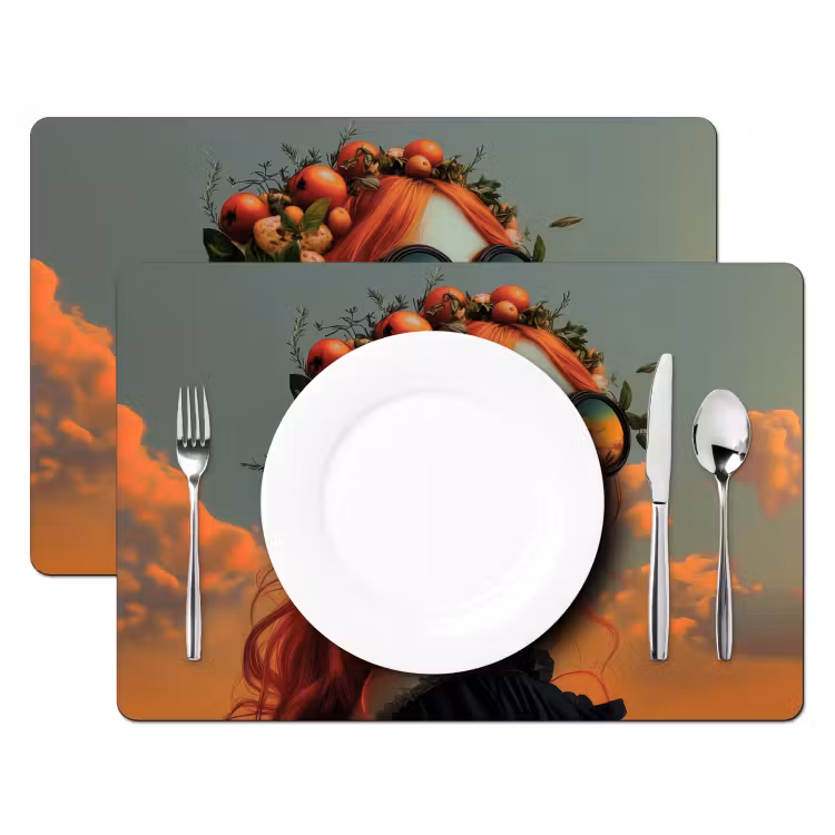 Vrouw - Kroon - Tomaat - Bascilicum - Zonnebril Placemat vinyl groot -zzsfeer2_Kitchenyeah-website