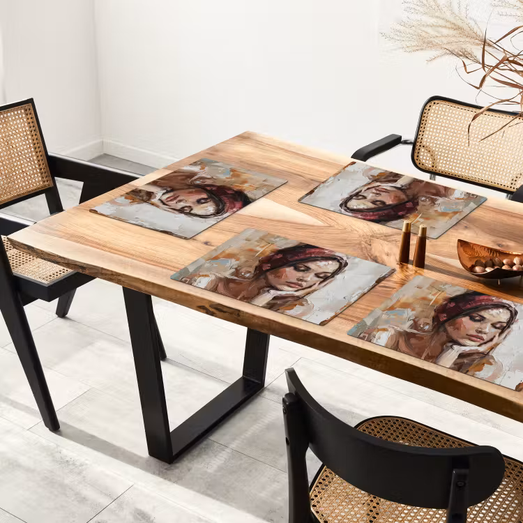 Vrouw - Verflook - Portret - Modern Placemat vinyl groot -zzsfeer4_Kitchenyeah-website