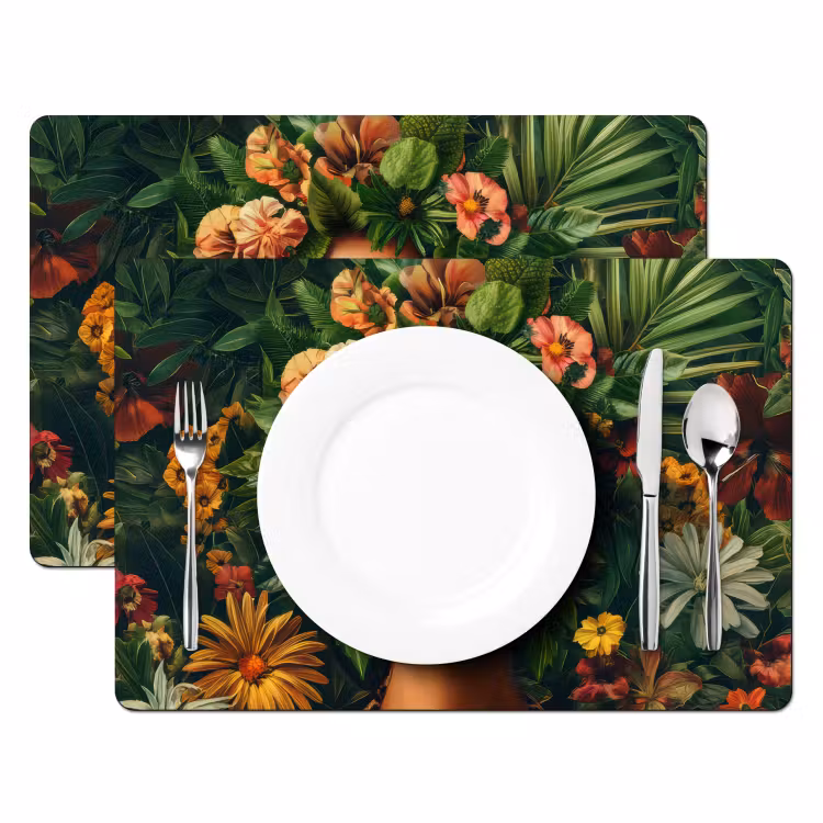 Vrouw - Panterprint - Jungle - Natuur - Luxe Placemat vinyl groot -zzsfeer2_Kitchenyeah-website