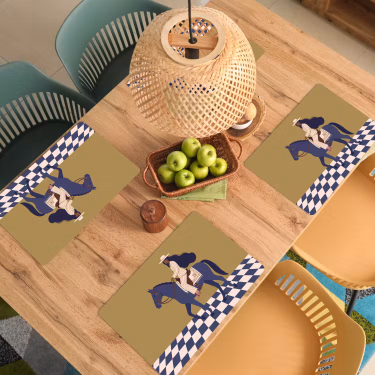 Vrouw - Paard - Rijden - Modern - Abstract Placemat vinyl groot -zzsfeer5_Kitchenyeah-website