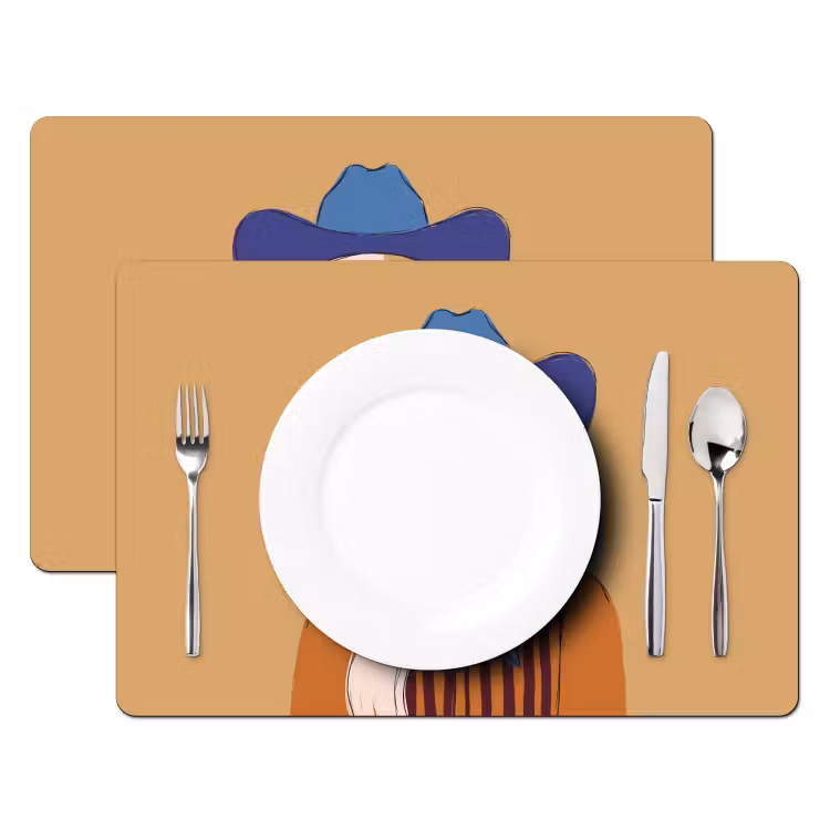 Vrouw - Portret - Abstract - Kleurrijk - Modern Placemat vinyl groot -zzsfeer2_Kitchenyeah-website