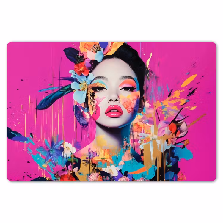 Vrouw - Portret - Abstract - Paars Placemat vinyl groot -zzsfeer1_Kitchenyeah-website