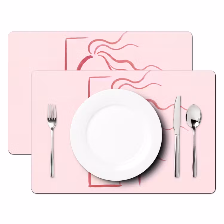 Vrouw - Portret - Abstract - Lijnkunst - Rood Placemat vinyl groot -zzsfeer2_Kitchenyeah-website