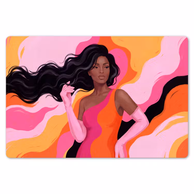 Vrouw - Portret - Kleurrijk - Modern - Kunst Placemat vinyl groot -zzsfeer1_Kitchenyeah-website