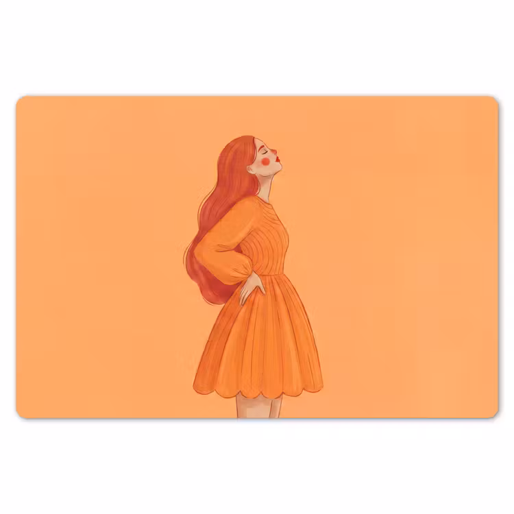 Vrouw - Profiel - Mensen - Modern - Oranje Placemat vinyl groot -zzsfeer1_Kitchenyeah-website