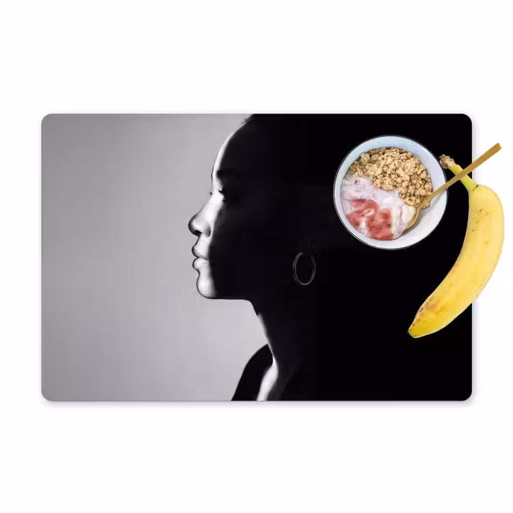 Vrouw - Profiel - Mensen - Zwart-wit Placemat vinyl groot -zzzproduct_Kitchenyeah-website