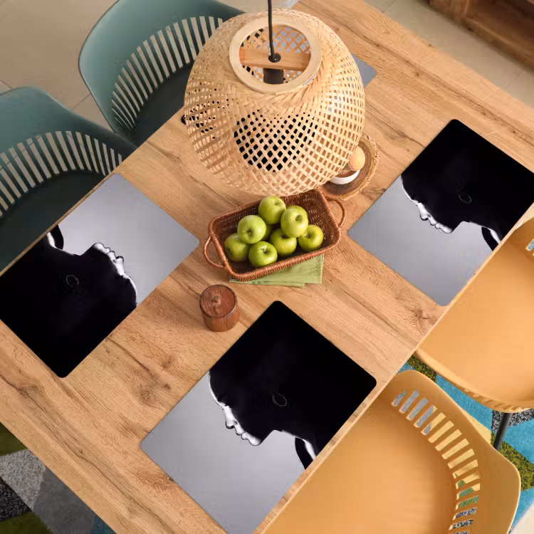 Vrouw - Profiel - Mensen - Zwart-wit Placemat vinyl groot -zzsfeer5_Kitchenyeah-website