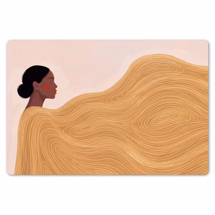 Vrouw - Profiel - Modern - Abstract - Kunst Placemat vinyl groot -zzsfeer1_Kitchenyeah-website